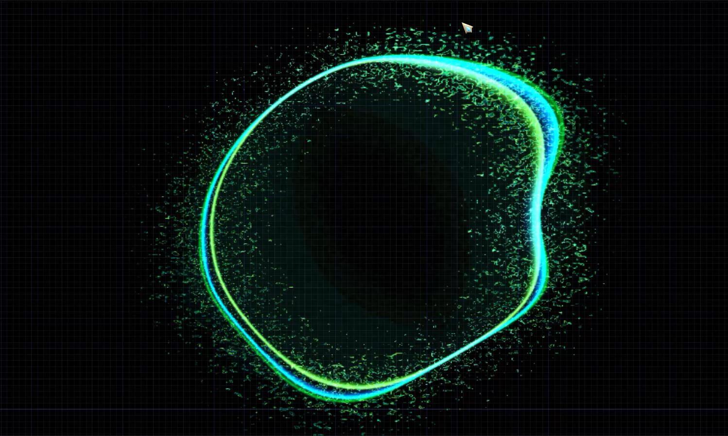 A thermal reading translated into a luminous visual signature